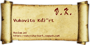 Vukovits Kürt névjegykártya